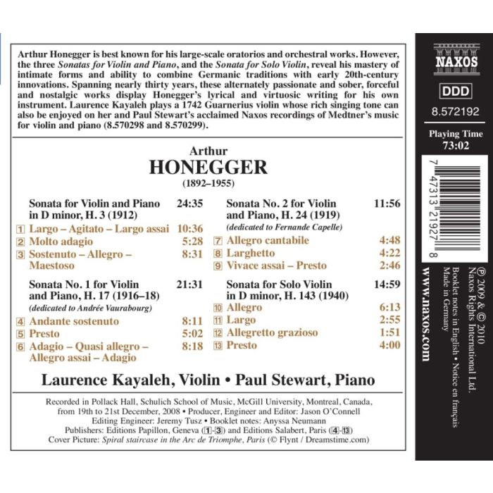 Honegger: Complete Violin Sonatas - slide-1