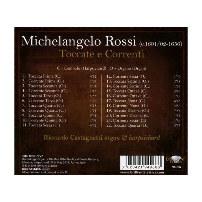Rossi: Music for Organ and Harpsichord - slide-1
