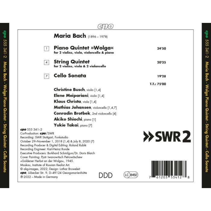 Maria Bach: Piano Quintet 