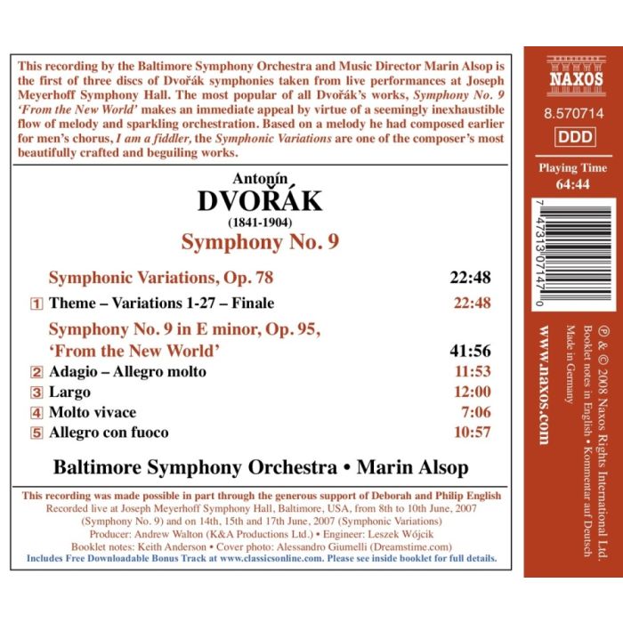 DVORAK: Symphony No. 9 