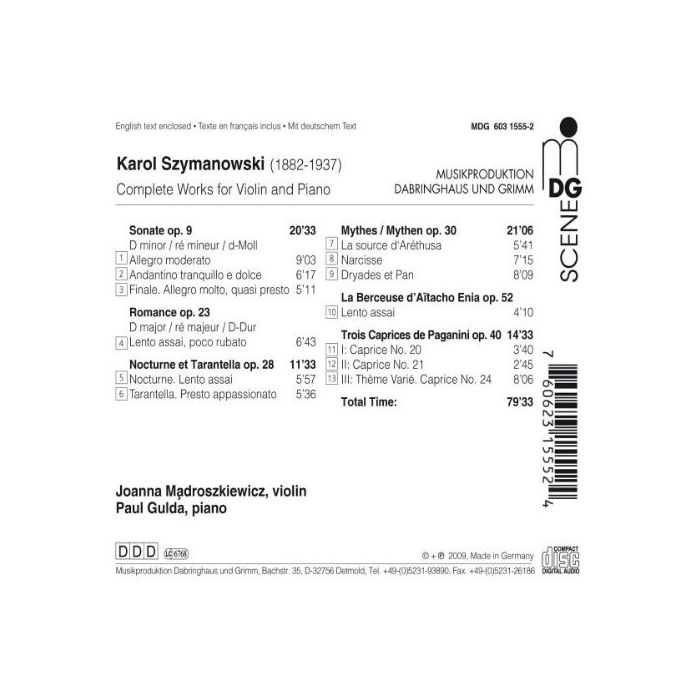 Szymanowski: Complete Works for Violin and Piano - slide-1