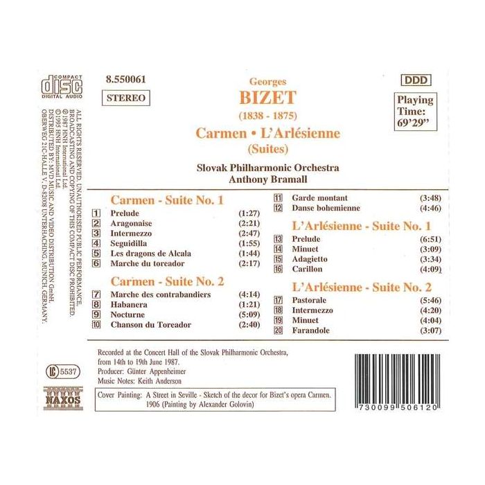 BIZET: Carmen Suites Nos. 1 and 2, L'arlesienne Suites Nos. 1 and 2 - slide-1