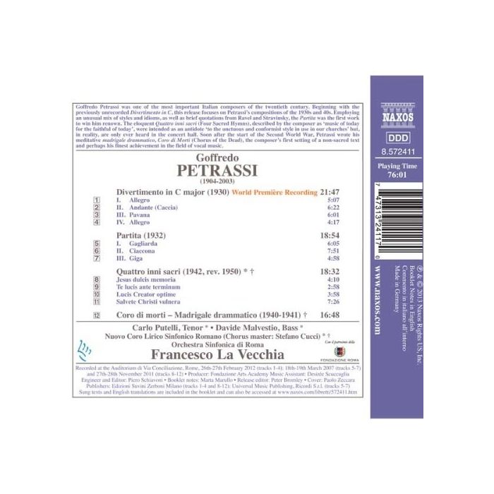 Petrassi: Partita, Divertimento, Quattro inni sacri - slide-1