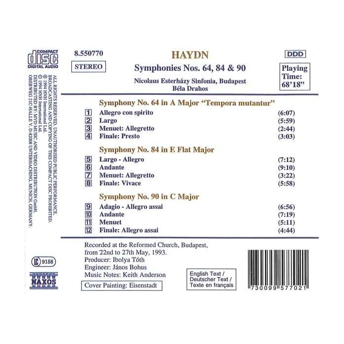 HAYDN: Symphonies 64, 84, 90 - slide-1