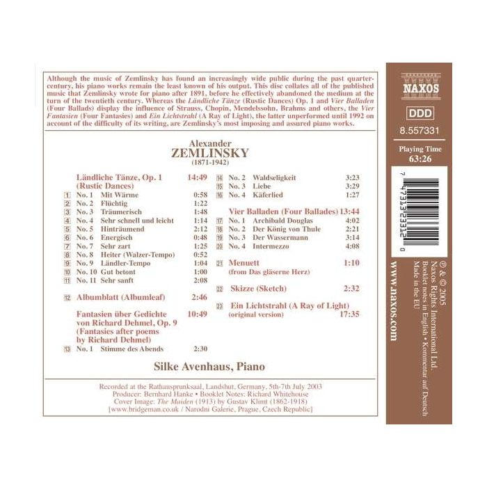 ZEMLINSKY: Piano Music - slide-1