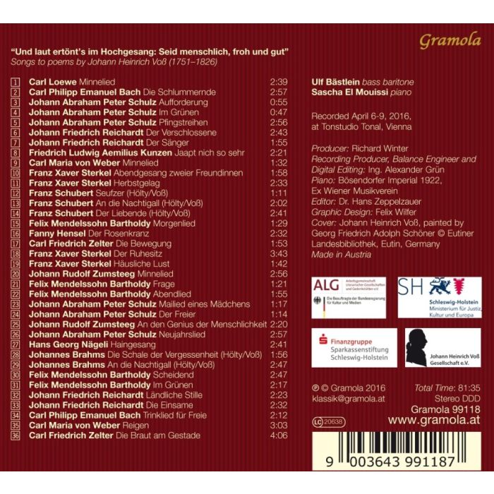 Songs after texts by Johann Heinrich Voß – Loewe, CPE Bach, Schubert, Mendelssohn … - slide-1