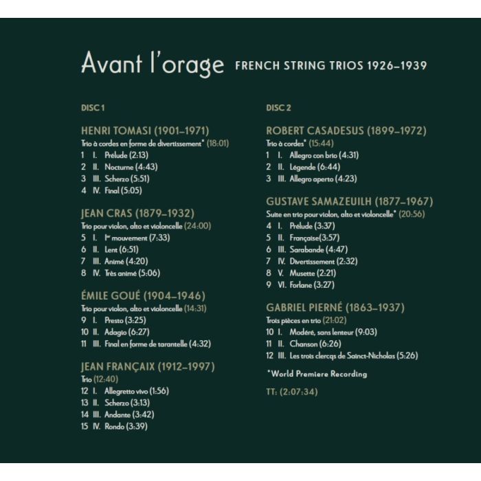 Avant l’orage - French String Trios 1926–1939 - slide-1