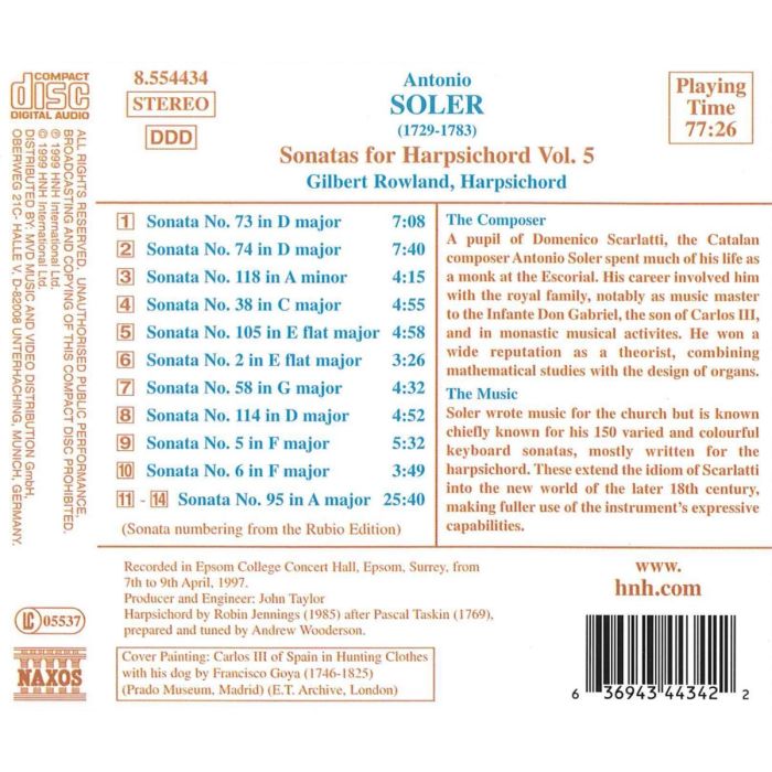 SOLER: Sonatas for Harpsichord Vol. 5 - slide-1