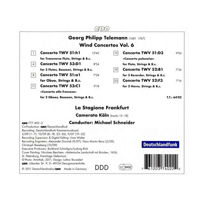 Telemann: Wind Concertos Vol. 6 - slide-1