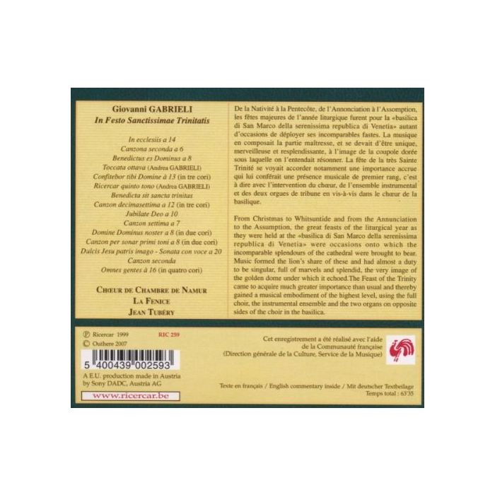 Gabrieli: In Festo Sanctissimae (CD+katalog) / - slide-1