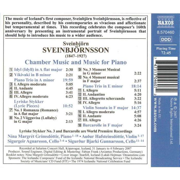 SVEINBJORNSSON: Piano Trios; Violin Sonata - slide-1