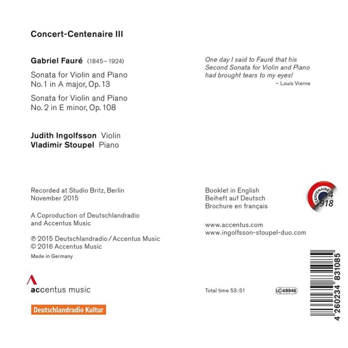 Fauré: Sonatas for Violin and Piano Nos. 1 & 2 - slide-1