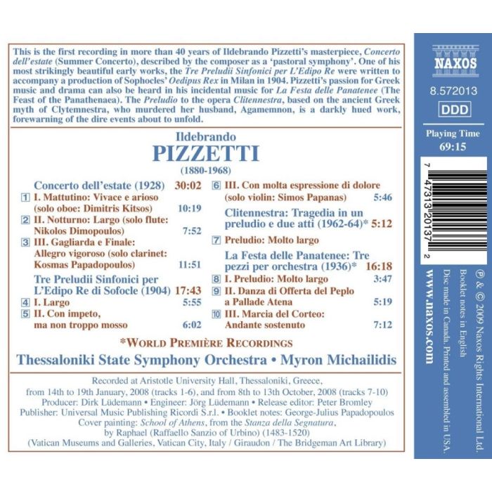 PIZZETTI: Concerto dell'estate, La festa delle Panatenee - slide-1