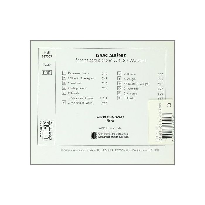 Albéniz: Sonatas para piano no. 3, 4, 5 - slide-1
