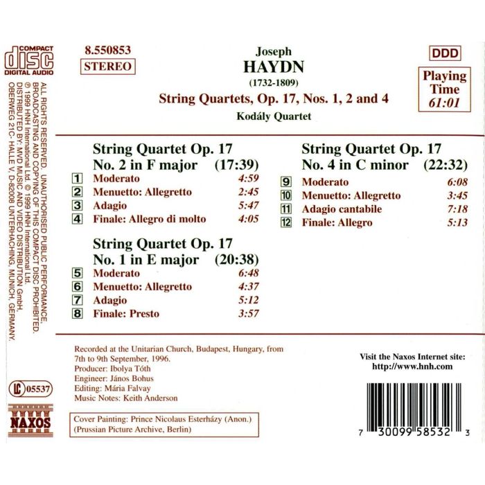 HAYDN: String Quartets op.17 - slide-1