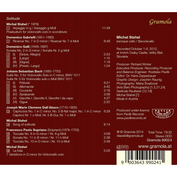 Michal Stahel: Solitude - Gabrielli, Galli, Bach, Dall’Abaco, Supriano & Stahel - slide-1