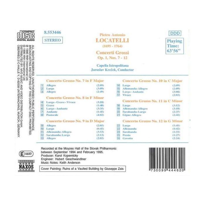 LOCATELLI: Concerti Grossi, Op. 1, Nos. 7-12 - slide-1