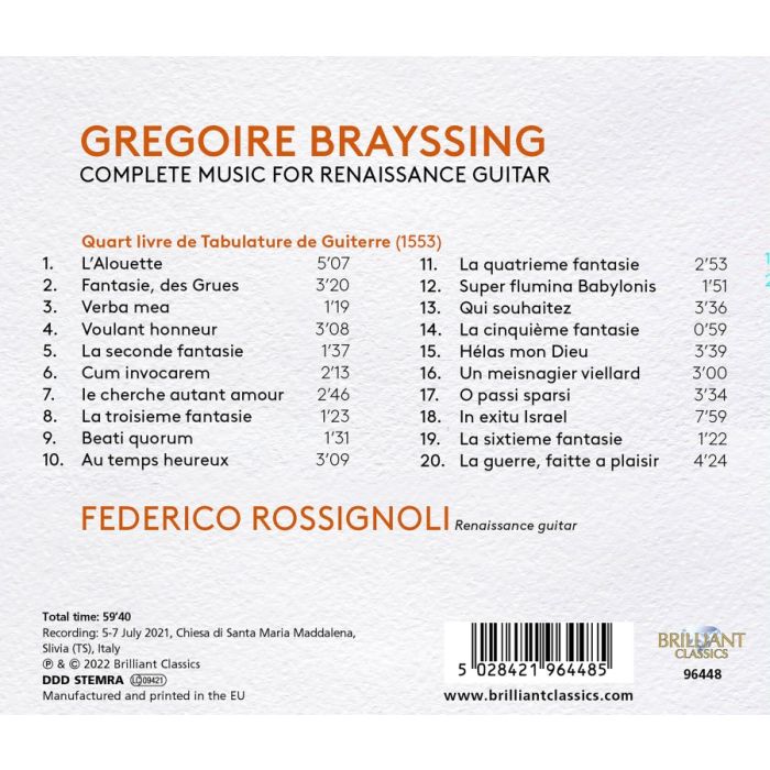 Brayssing: Complete Music for Renaissance Guitar - slide-1