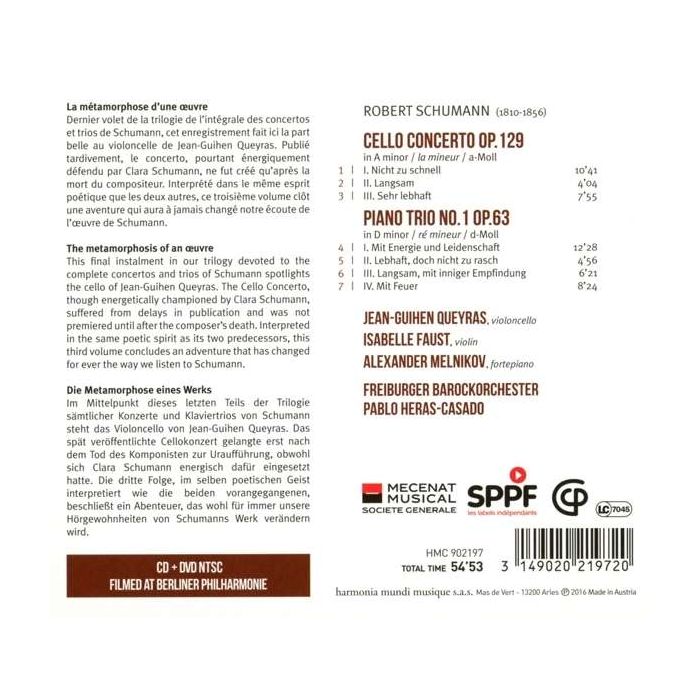Schumann: Cello Concerto, Piano Trio no. 1 - slide-1