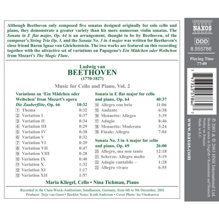 BEETHOVEN: Music for Cello Nos. 3 Op 64 - slide-1