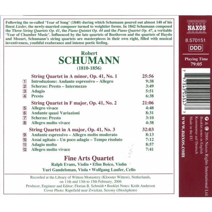 Schumann: String Quartets Nos. 1-3 - slide-1
