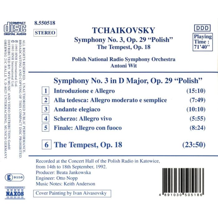 Tchaikovsky Symphony No. 3 in D Major, Op. 29 The Tempest, Op. 18 - slide-1