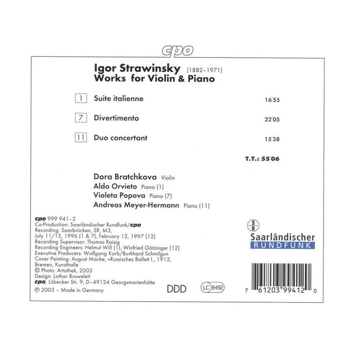 STRAWINSKY: Works for violin & piano - slide-1