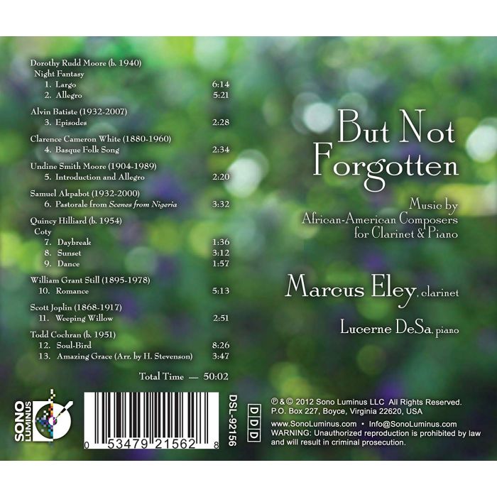 But Not Forgotten: Music by African-American Composers for Clarinet & Piano - slide-1