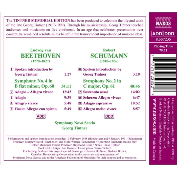 BEETHOVEN: Symphony No. 4 / SCHUMANN: Symphony No. 2 - slide-1