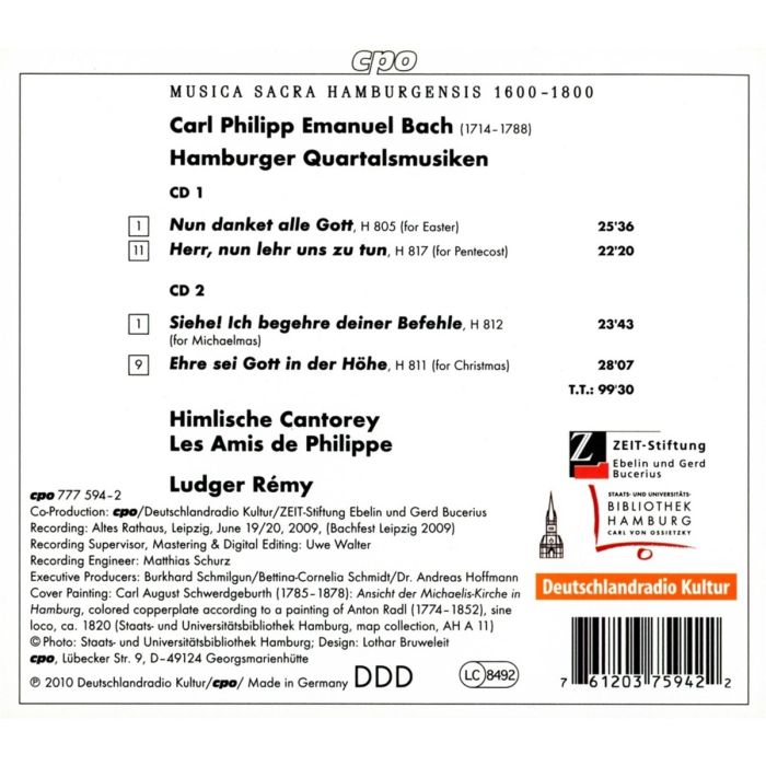 Bach, C.P.E.: Hamburger Quartalsmusiken (2 CD) - slide-1