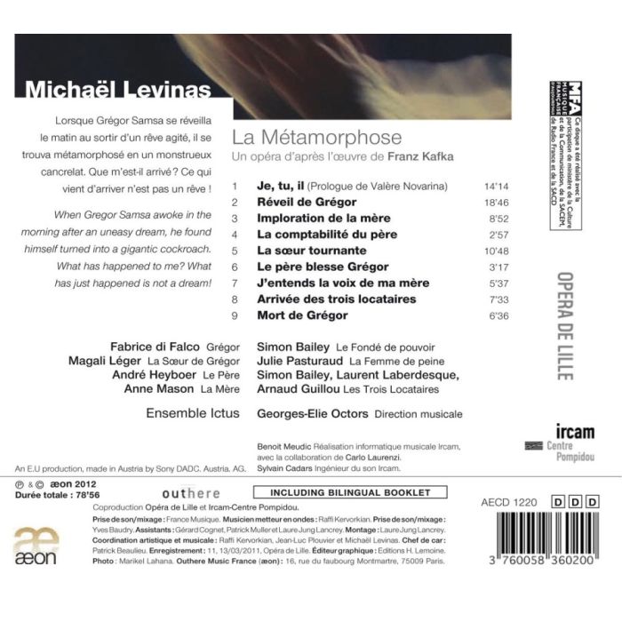 Levinas: La Métamorphose, Je, tu, il, Un opéra d’après l’oeuvre de Franz Kafka - slide-1