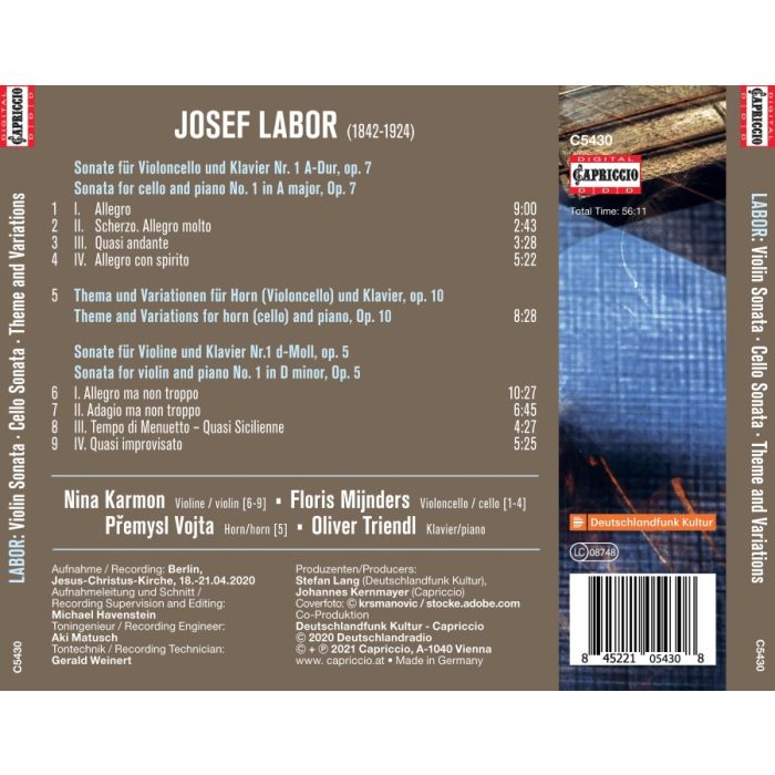 Labor: Violin Sonata; Cello Sonata; Theme and Variations - slide-1