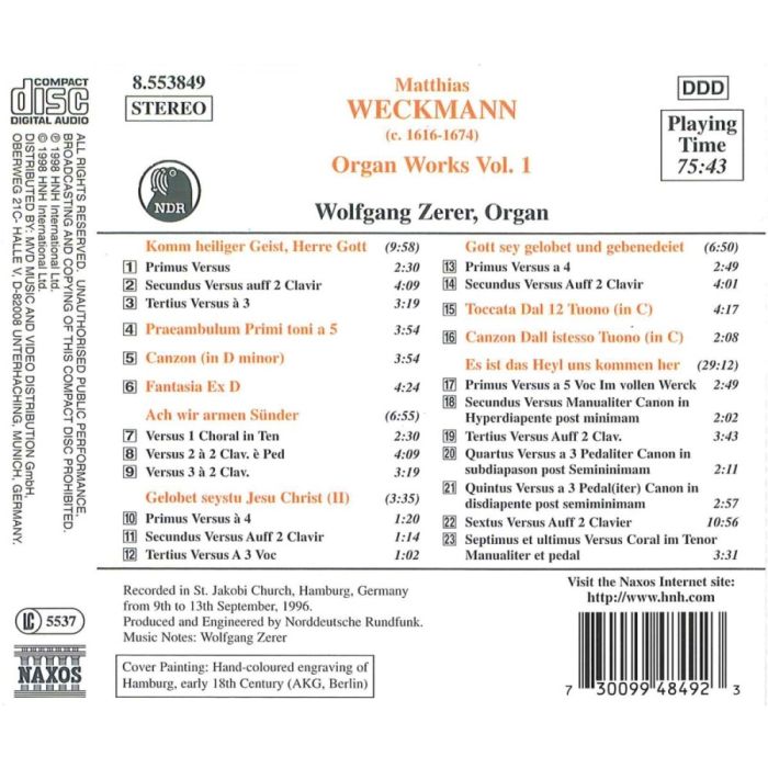 WECKMANN: Organ Works, Vol.1 - slide-1