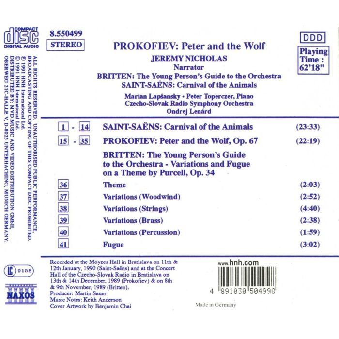 PROKOFIEV:  Peter and the Wolf (with narration) / SAINT-SAËNS, C.: Carnival of the Animals - slide-1