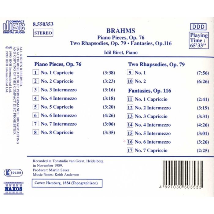 BRAHMS:Piano Pieces Op.76 etc. - slide-1