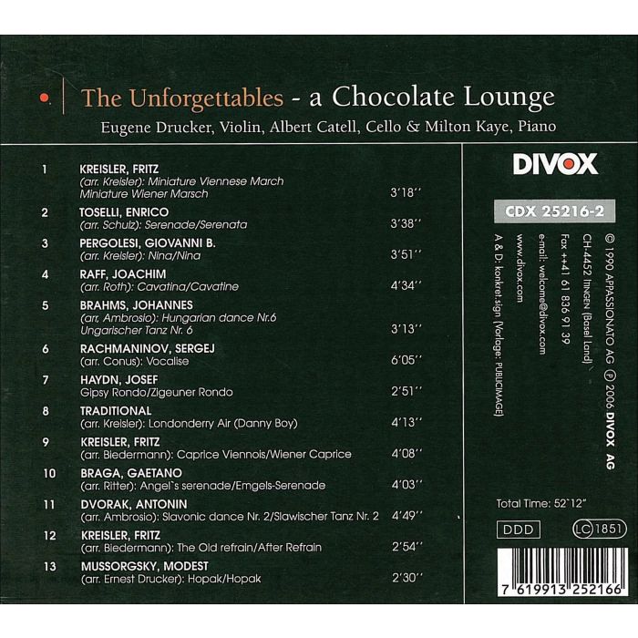 Chocolate Lounge (Works By Kreisler/ Brahms/ Rachmaninov/ Haydn/ Dvorak etc) - slide-1