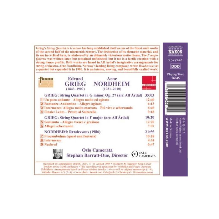 Grieg: String Quartets arranged for String Orchestra, Nordheim: Rendezvous - slide-1