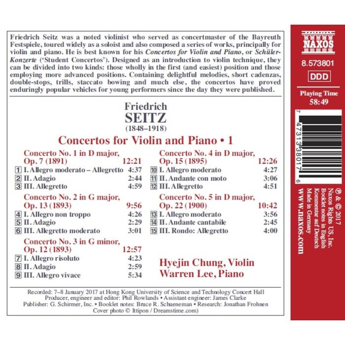 Seitz: Concertos for Violin & Piano Nos. 1 - 5 - slide-1