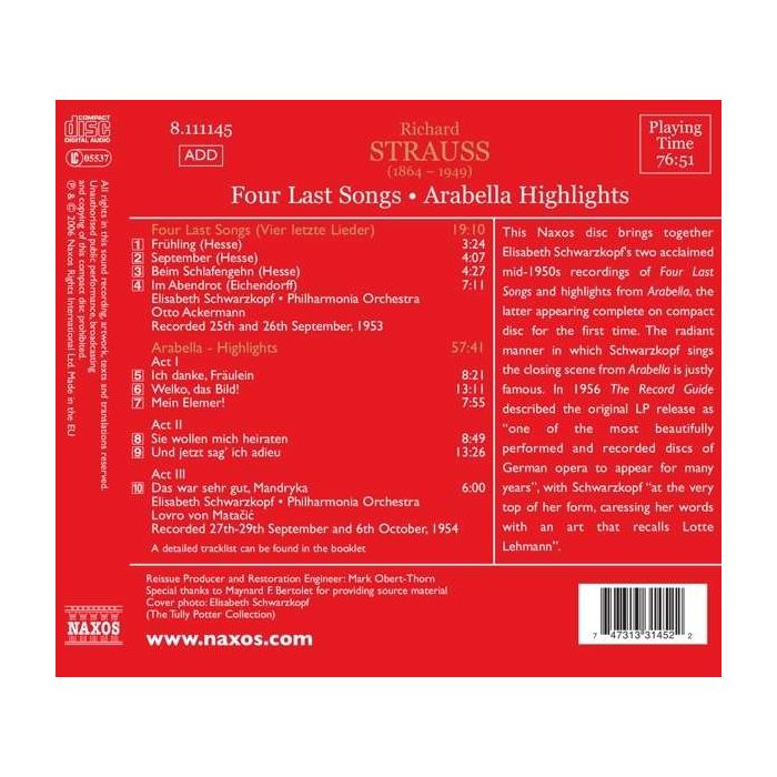 R. Strauss: Four Last Songs; Arabella [Highlights] - slide-1