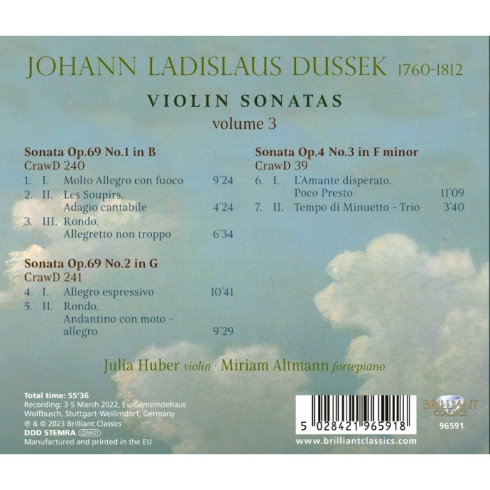 Dussek: Violin Sonatas Vol. 3 - slide-1