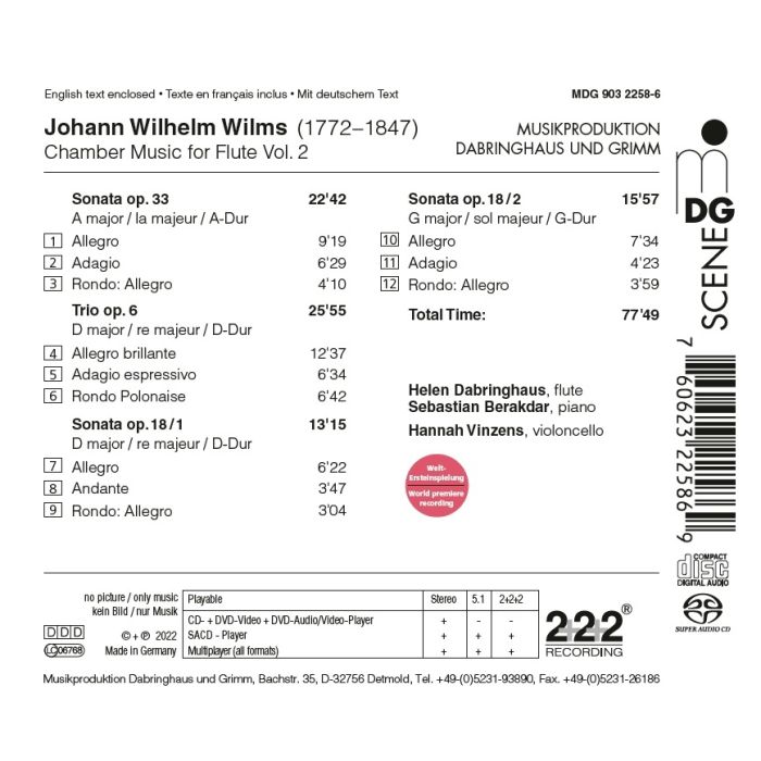 Wilms: Chamber Music for Flute Vol. 2 - Sonatas - slide-1