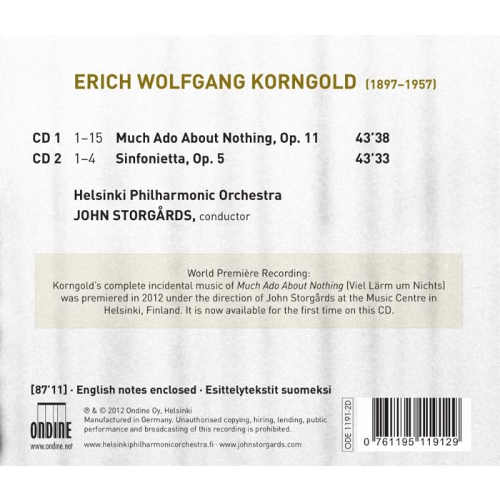 Korngold: Much Ado About Nothing, Sinfonietta - slide-1