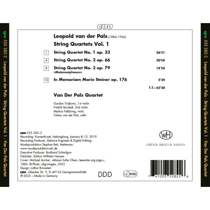 Van der Pals: String Quartets Vol. 1 - slide-1