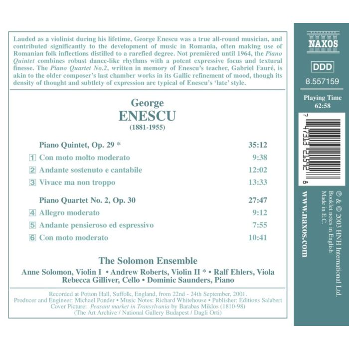 ENESCU: Piano Quintet; Piano Quartet No. 2 - slide-1