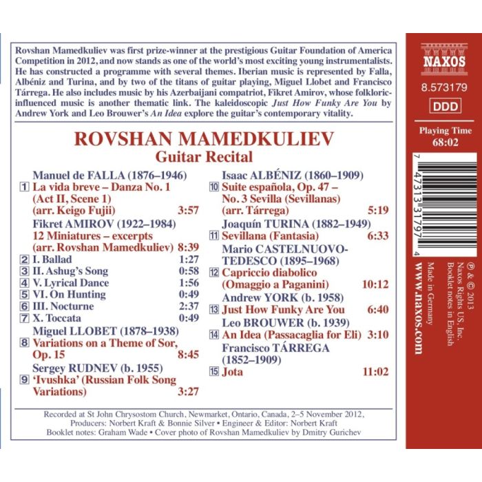 Guitar Recital - Albeniz, Turina, Amirov, Llobet, Castelnuovo-Tedesco, Tarrega - slide-1