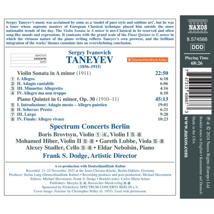 Taneyev: Violin Sonata; Piano Quintet - slide-1