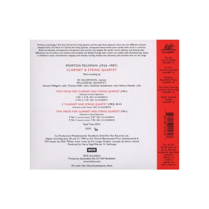 Feldman: Clarinet And String Quartet - slide-1