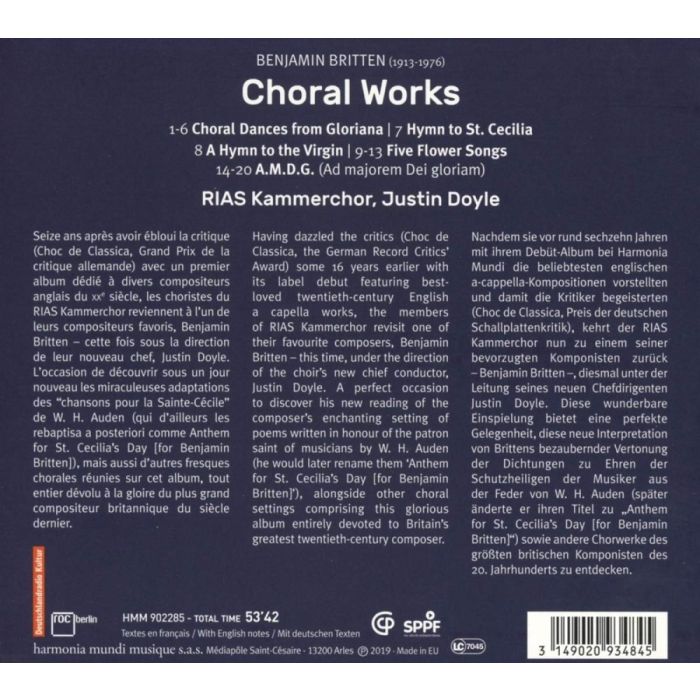 Britten: Hymn to St. Cecilia; Choral Dances - slide-1