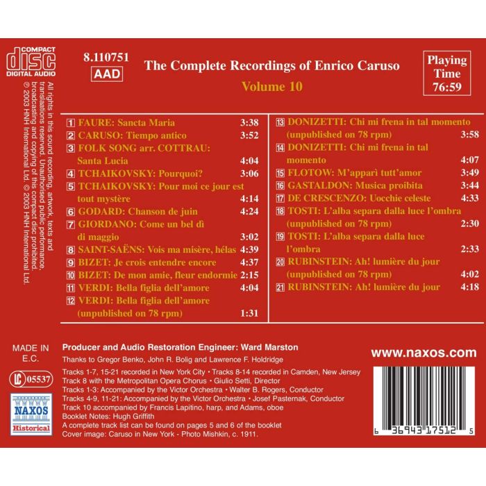 Enrico Caruso:The Complete Recordings Vol.10 - slide-1