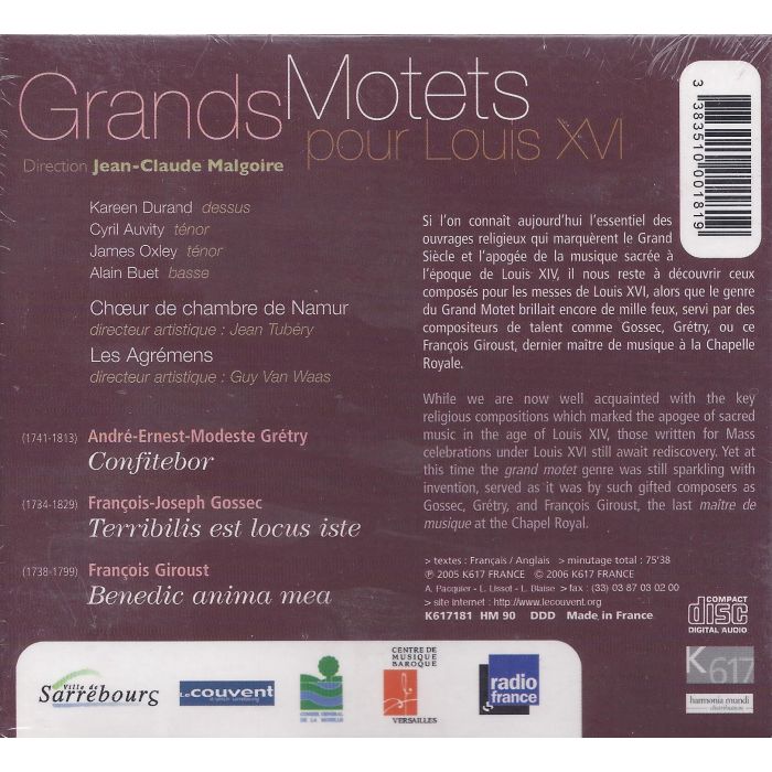 Gretry/Gossec/Giroust: Grands Motets Pour Louis XVIg - slide-1